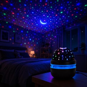 Galaxie-Projektor-Nachtlicht | Mond- und Sternenprojektor für die Decke | LED-Schlafzimmerlampe | Kinderzimmerdeko | USB-Sternenhimmel-Licht als Geschenk