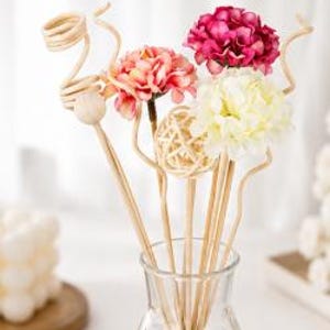 Pink Hydrangea Reed Diffuser Sticks Decorative Fireless Home Fragrance Floral Rattan Reeds Replacement