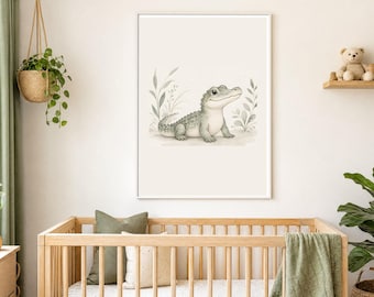 Sage Green Safari Nursery Set of 3, Baby Animal Print Trio (Digital Download)
