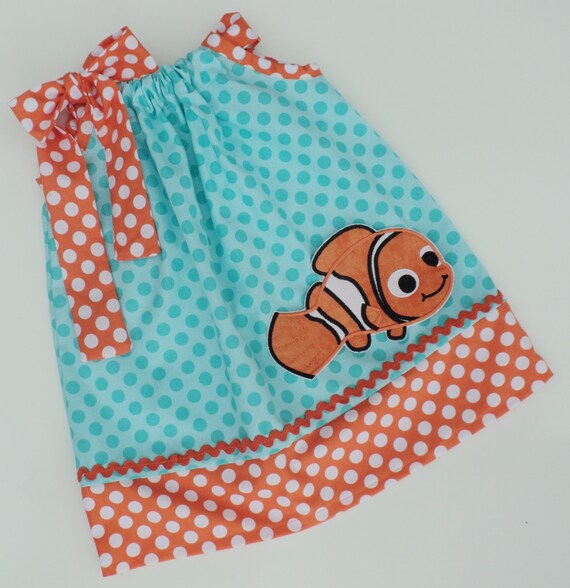 Finding Nemo Inspired Goldfish Pillowcase dress w/embroidery Etsy