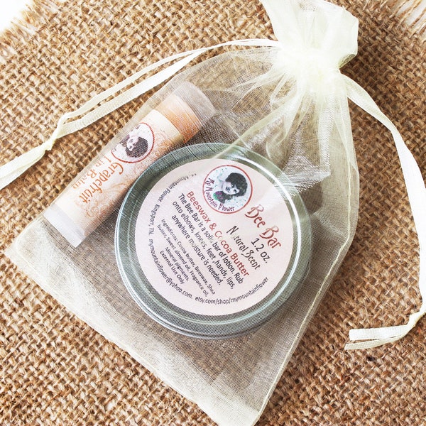 Lotion and Lip Balm Set, Gift for Her, Gift Under 10, Gift for Co-worker, Gift for Teacher, Mini Self Care Spa Gift Set, Stocking Stuffer