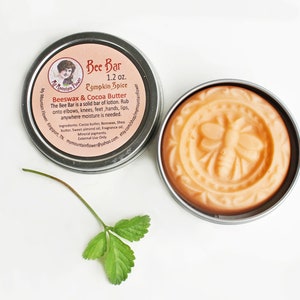 Beeswax Cocoa Butter Pumpkin Spice Lotion Bar Autumn Gift