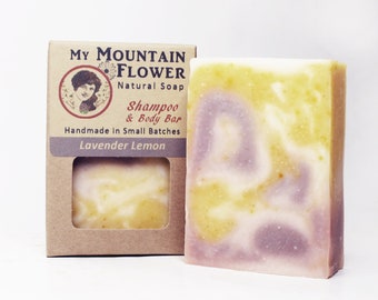 Lavender Lemon Essential Oil Shampoo and Body Bar