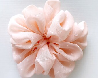 Oversized Chiffon Scrunchie -- Light Peach