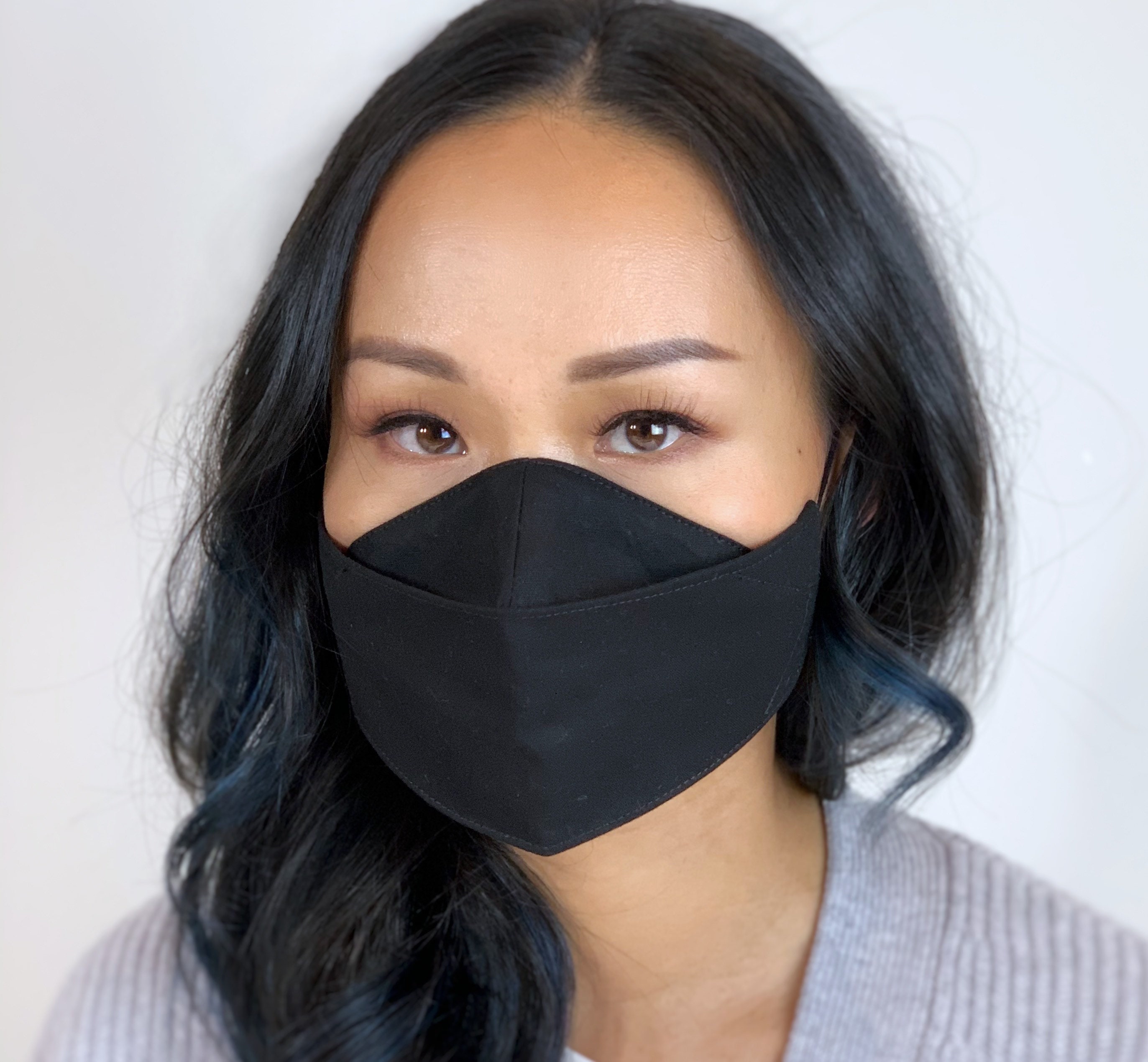 Korean Folding Mask -- Triple Layer with Nose Wire -- Basic Black