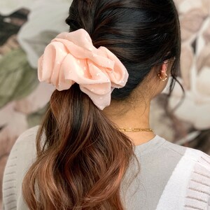 Oversized Chiffon Scrunchie Light Peach image 2