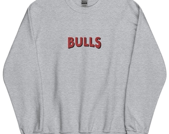 Embroidered BULLS Sweatshirt, Embroidered BULLS Crewneck