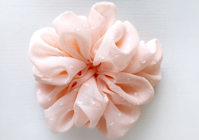 Oversized Chiffon Scrunchie Light Peach image 1