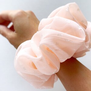 Oversized Chiffon Scrunchie Light Peach image 3