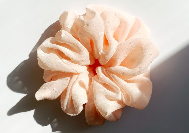 Oversized Chiffon Scrunchie Light Peach image 4