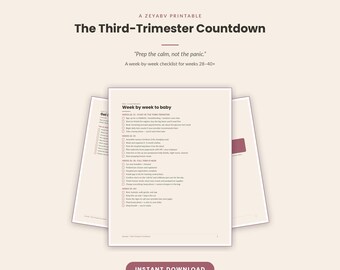 Liste de contrôle du troisième trimestre, compte à rebours de la grossesse, préparation semaine par semaine (téléchargement PDF)