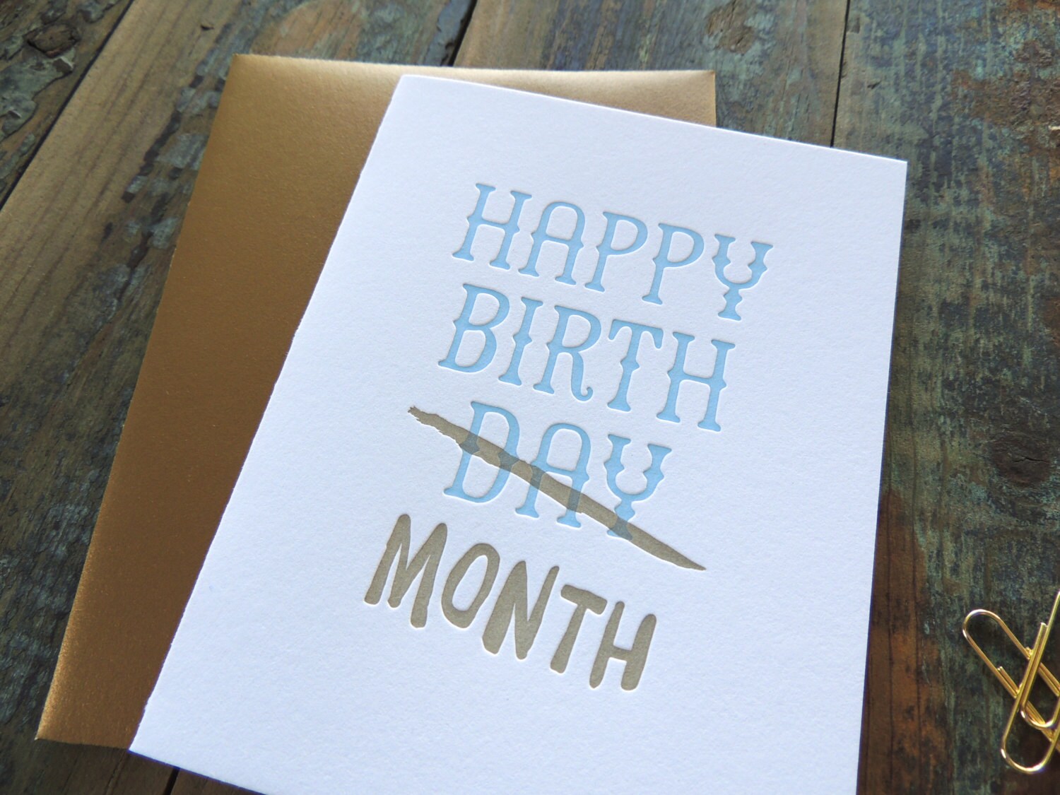 Birthday Month Letterpress Card Happy Birthday Party Friends Etsy