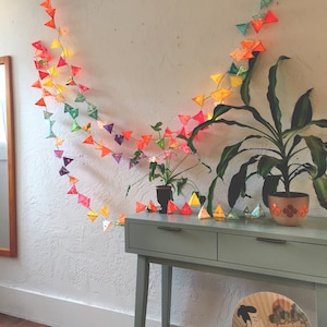 Arcing Iris - RIFF ON RAINBOW - Handmade Paper Lanterns - Colorful Party Decor, Nursery Lights, Wedding Garland, Ambient Light Wall Hangings
