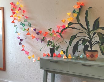 Arcing Iris - RIFF ON RAINBOW - Handmade Paper Lanterns - Colorful Party Decor, Nursery Lights, Wedding Garland, Ambient Light Wall Hangings