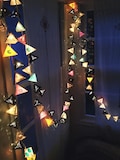 Paper Lanterns - ALASKAN MOON - Origami Lights in Purple, Gray, Green, Cream and Black - Hanging Light Garland, Sculptural Nursery Lights