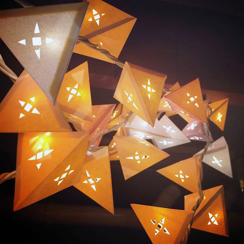 Neutral Pastel Wedding Lights GEOMETRIC STAR CUTOUTS handmade paper lanterns with geometric star shapes cream wedding lights baby shower image 6