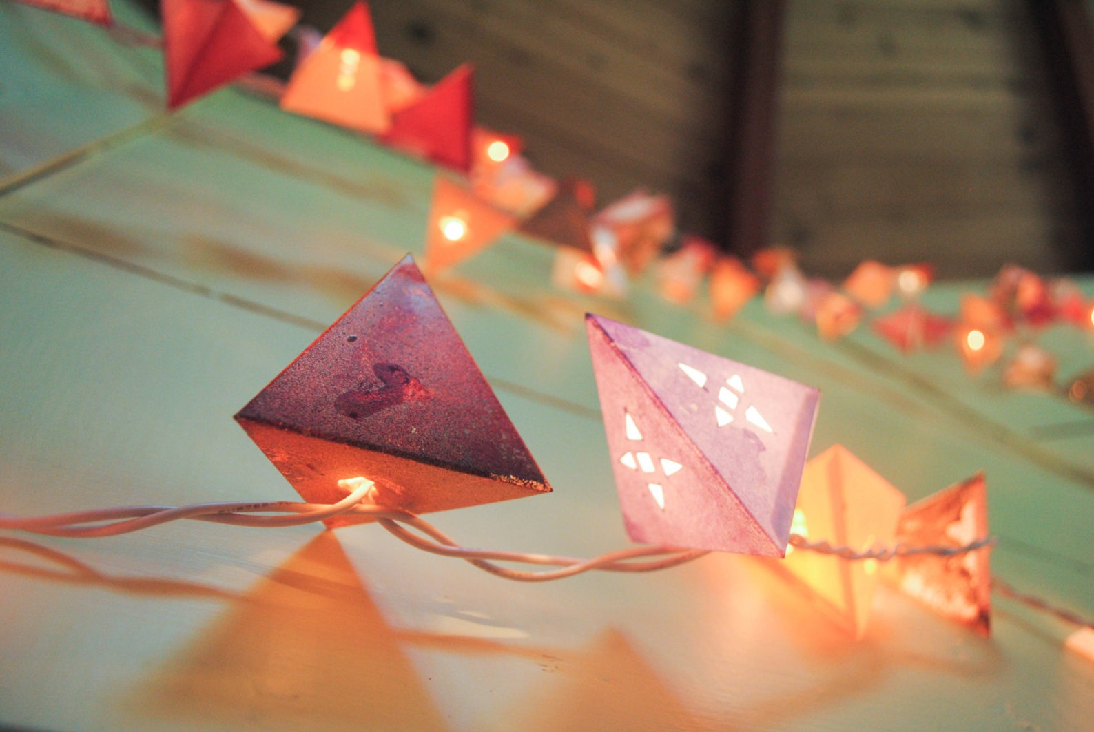 Paper Lantern Garland DESERT SUNSET Handmade Light Garland Etsy