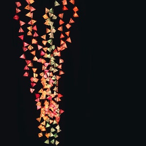 Mystical Origami Crane Lanterns - SENBAZURU - Handmade Paper Light Garland in Magenta, Parakeet Green, Bumblebee Yellow and Tiger Orange