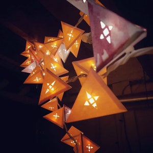 Neutral Pastel Wedding Lights GEOMETRIC STAR CUTOUTS handmade paper lanterns with geometric star shapes cream wedding lights baby shower image 8