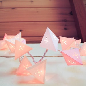 Neutral Pastel Wedding Lights GEOMETRIC STAR CUTOUTS handmade paper lanterns with geometric star shapes cream wedding lights baby shower image 5