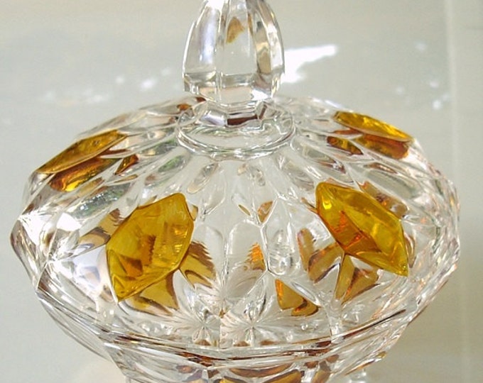 Vintage Crystal Bowl With Lid Footed Glass Candy Dish Etsy Il 680x540.674880339 E4oz