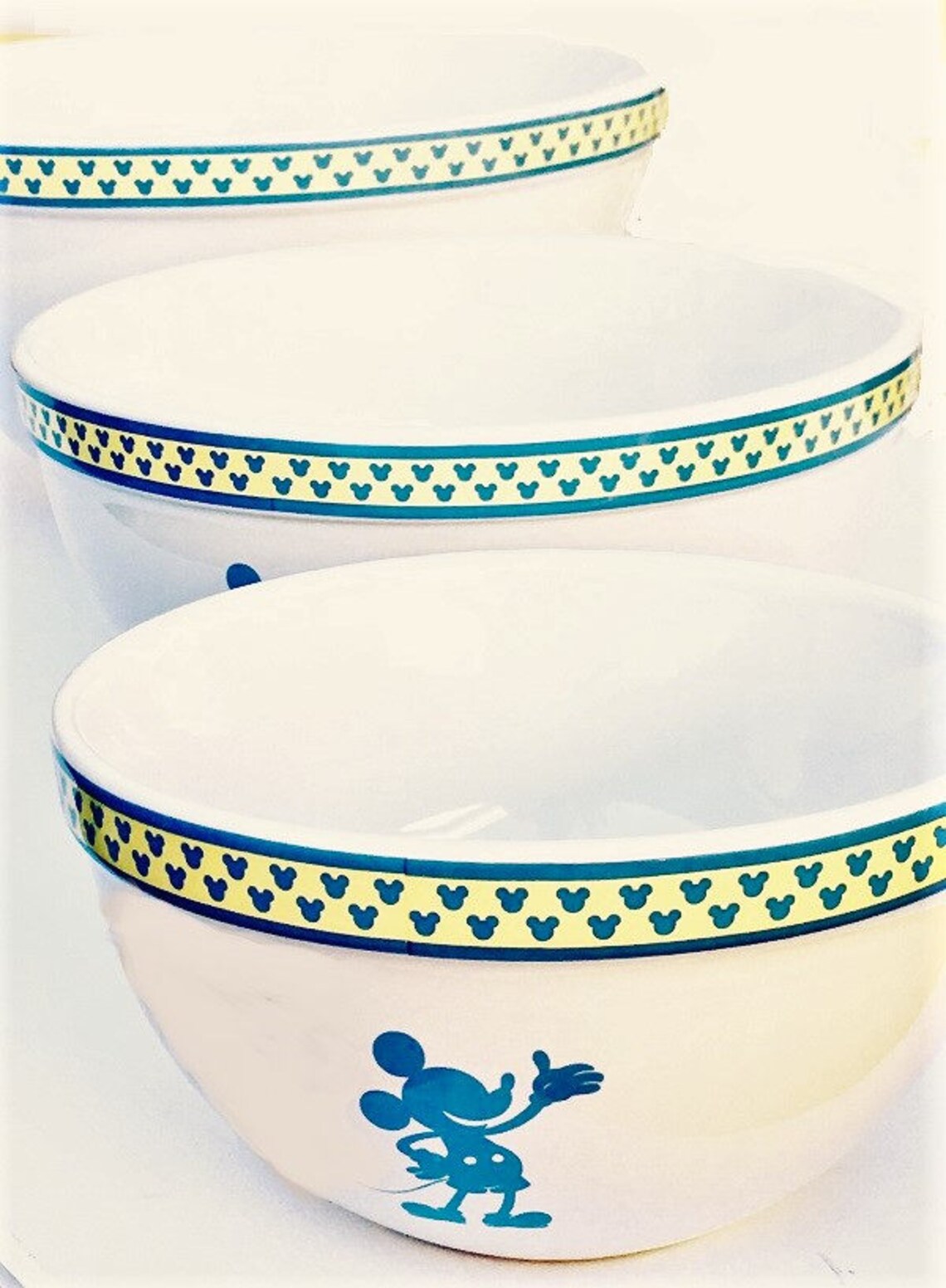Disney Mixing Bowl Set of 3 Mickey's Diner stoneware Etsy