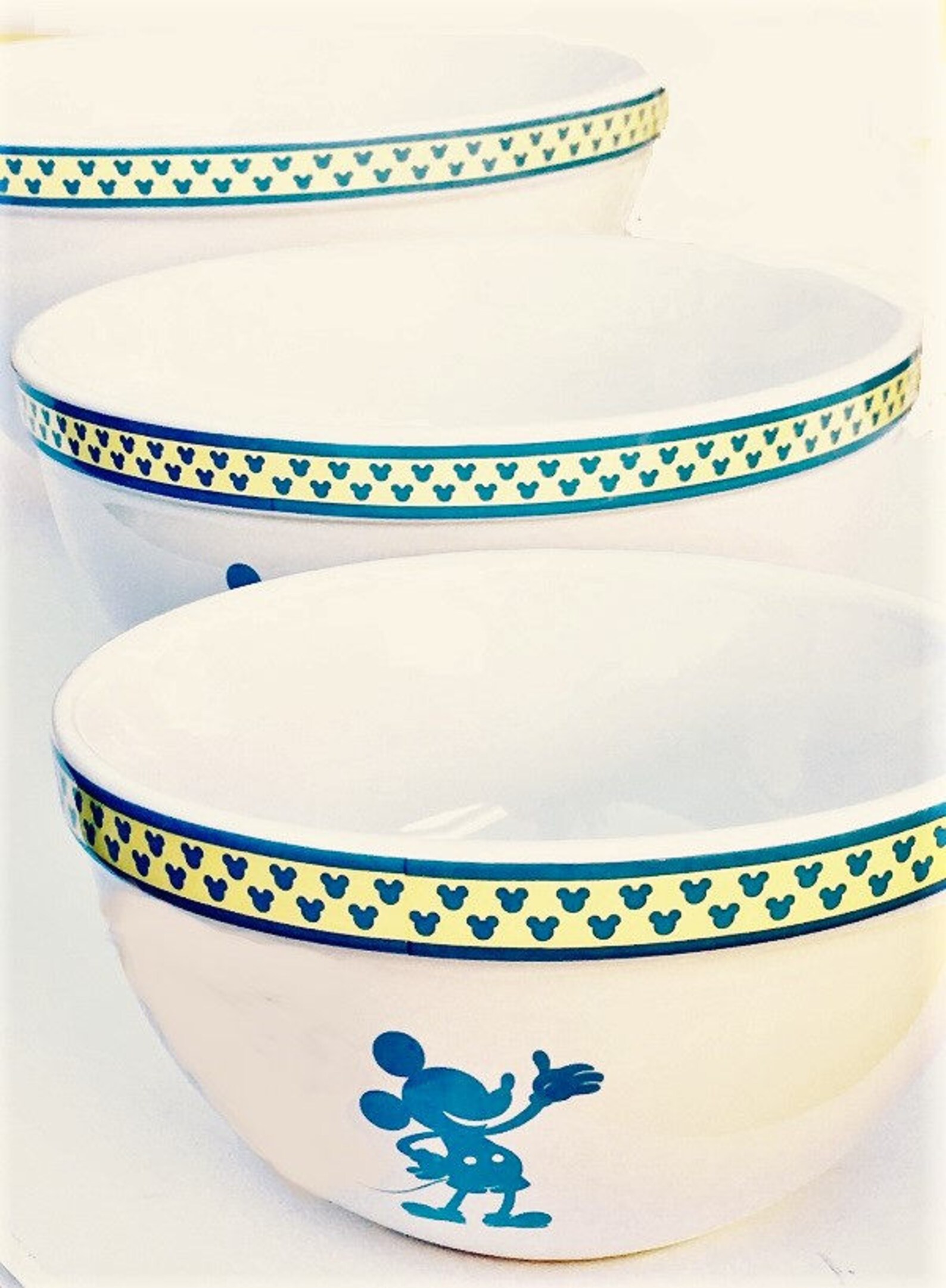 Disney Mixing Bowl Set of 3 Mickey's Diner stoneware Etsy
