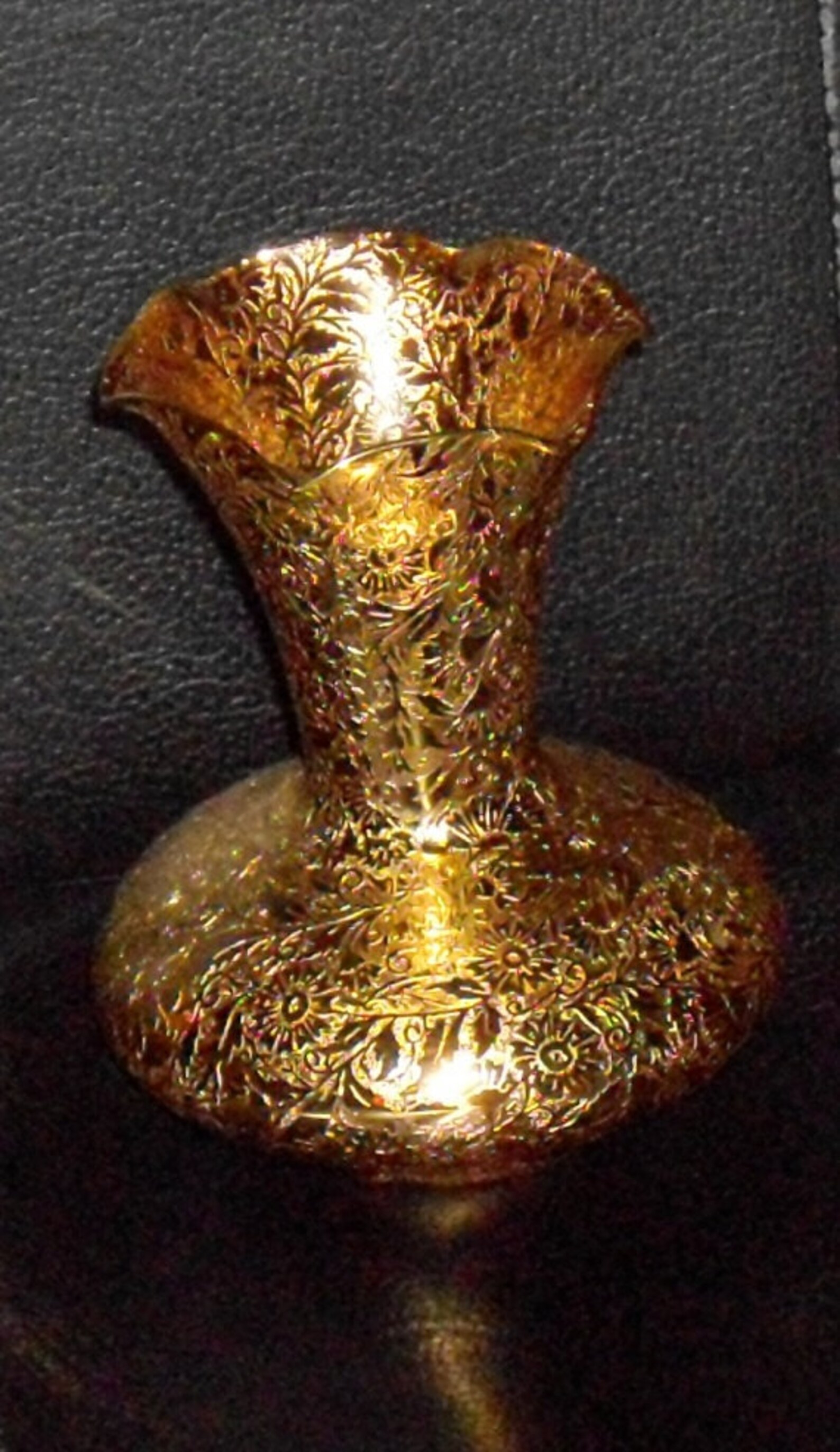 Vintage Ransgil Crystal Vase with Gold Overlay wedding gifts Etsy
