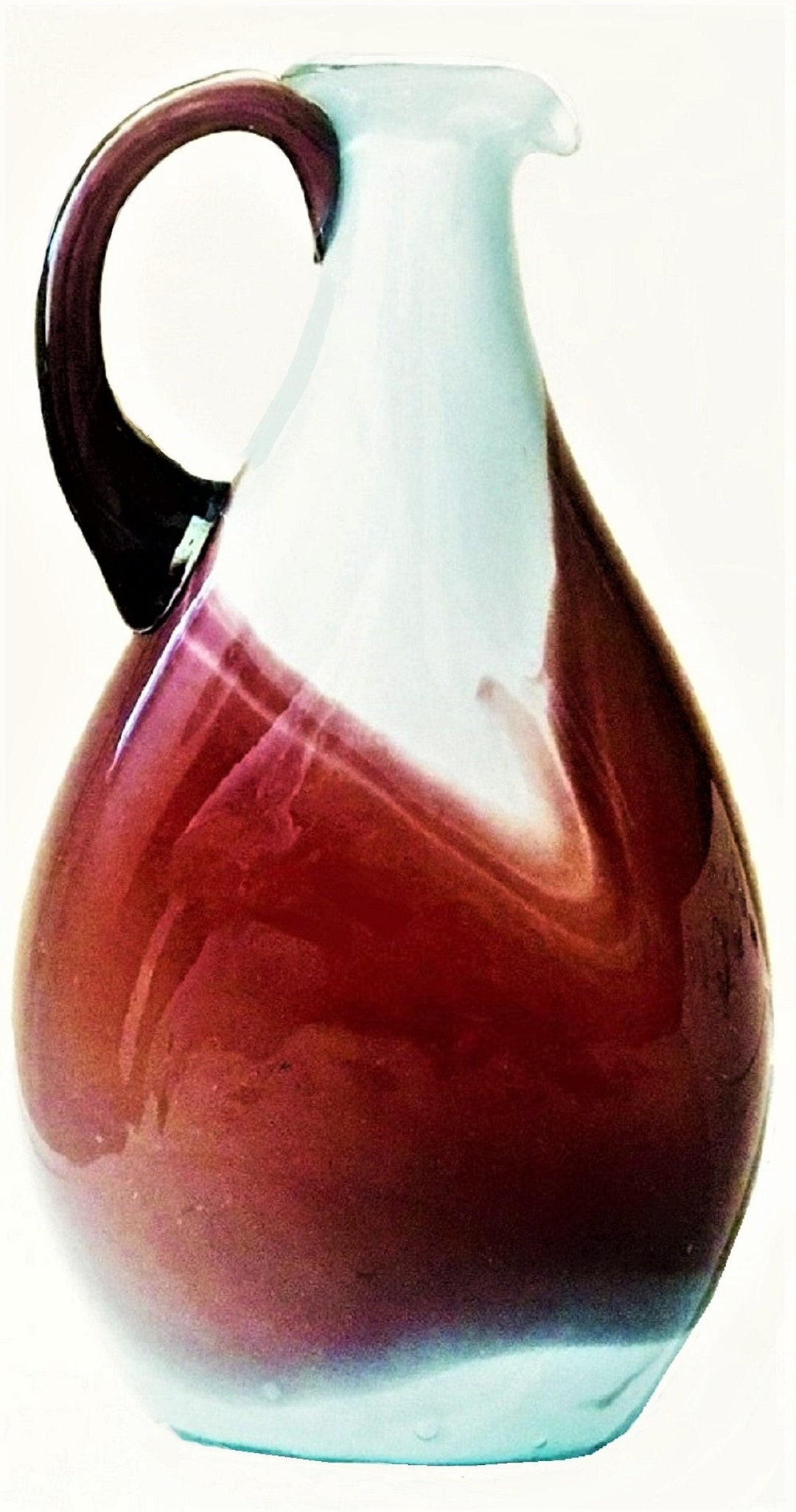 Art Glass Vase Two Tone Purple Blown Glassware Ewer Vintage - Etsy