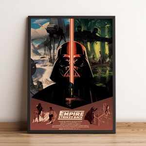 Star Wars: Das Imperium schlägt zurück Poster, Retro-Wandbild, Vintage-Druck auf Kraftpapier, Heimdekoration