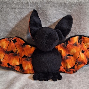 Plush Bat Black and Pumpkin Halloween Stuffed Toy