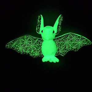 Plush Bat Glow In The Dark Spider Web Halloween Stuffed Toy