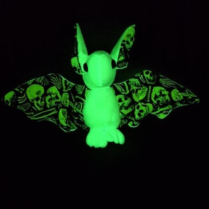 Plush Bat Large Glow In The Dark Skull Halloween Stuffed Toy