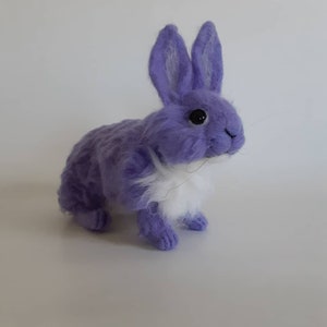 Needle Felted Bunny Purple Felted Bunny Felted Rabbit Handmade Felted Animal