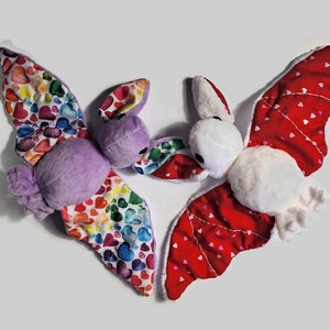 Plush Bat Colorful Hearts Halloween Stuffed Toy image 7