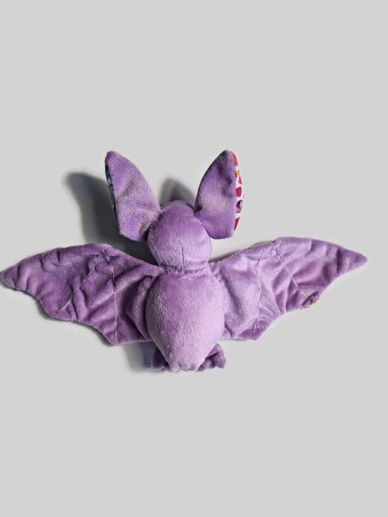 Plush Bat Colorful Hearts Halloween Stuffed Toy image 6