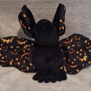 Plush Bat Jack o Lantern Faces Halloween Stuffed Toy