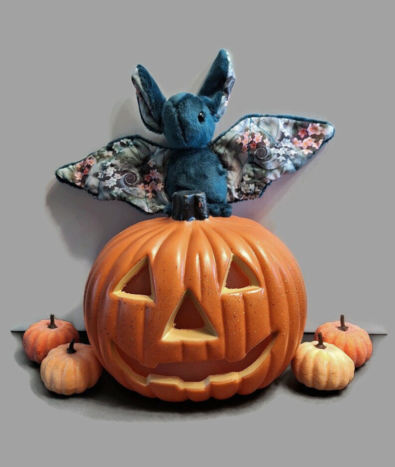 Plush Bat Flower Swirl Halloween Stuffed Toy image 1