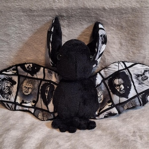 Plush Bat Black and White Monsters Halloween Stuffed Toy