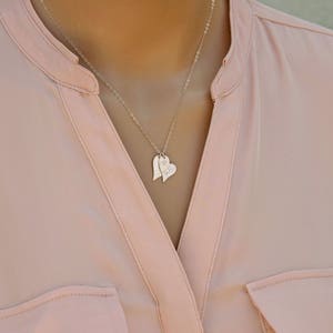 Personalized Heart Necklace, Customized Mothers Necklace, Initial Necklace, Mothers Gift, 14k Gold Fill, Sterling Silver, Rose Gold