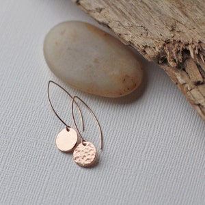 Dainty Disc Earrings, Gold Disc Earrings, Silver Dangle Earrings, Simple Drop Earrings, Everyday, Minimalist, Silver, Gold, Rose Gold