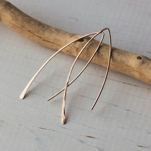 Dainty Minimal Arc Threader Earrings, Minimalist, Simple, Everyday, 14k Gold Fill, Sterling Silver, Rose Gold image 5