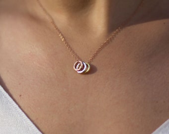 Friendship Necklace, Eternity Necklace, Unique Necklace, Mixed Metals, Circle Necklace, Friendship Gift, Gift for Her, Bridesmaid Gift