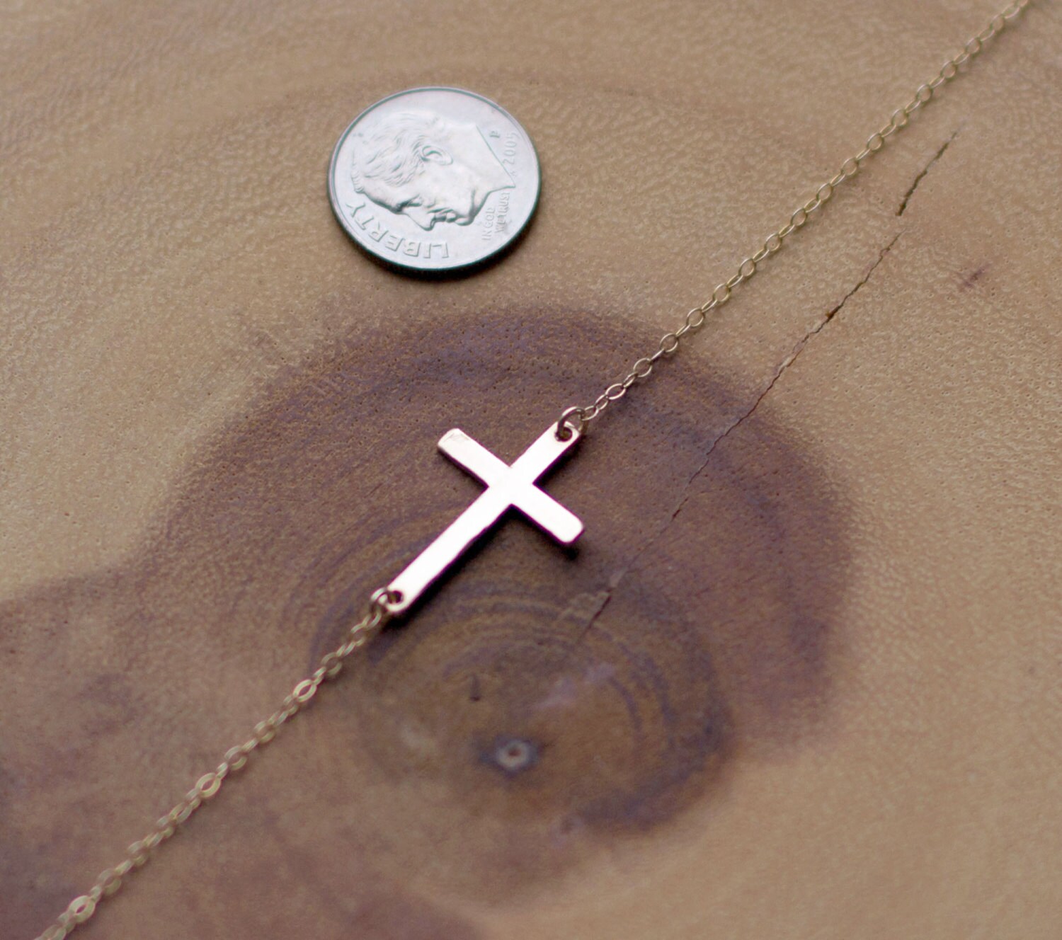 Sideway Cross Necklace Dainty Gold Cross Necklace Catholic Etsy