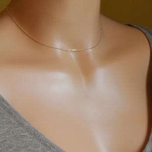 Dainty Chain Necklace, Minimalist Layering Chain Necklace, Simple Everyday Delicate Choker, Gold, Silver, Rose Gold by CharmingMetals