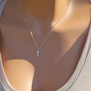 Dainty Angel Wing Necklace, Memorial Gift, Remembrance Gift, Personalized Gift, Mothers Necklace, Sterling Silver