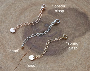 Extender Chains Necklaces, Removable, Perfect Fit, Add On, Customized, Personalized, Sterling Silver, 14k Gold Filled, Rose Gold