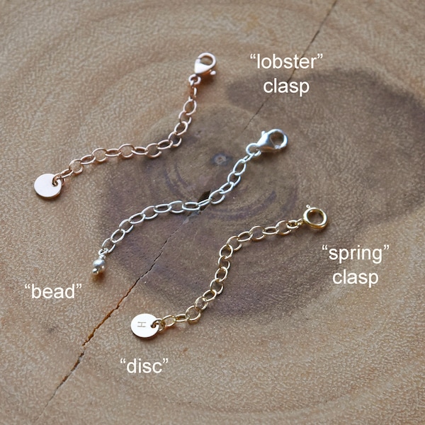 Cadenas extensoras para collares, ajustables, extraíbles, ajuste perfecto, para añadir, longitud personalizada, plata de ley, chapadas en oro de 14 k, oro rosa