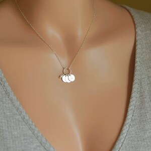Personalized Necklace, Initial Disc Necklace, Multiple Initials, Customized Gift, Childrens Initials, Gift for Her, Silver or Gold