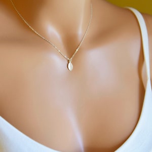 Dainty Leaf Necklace, Botanical Jewelry, Unique Gift for Her, Bridesmaid Gifts, Fall Wedding Jewelry, Gold Fill, Sterling Silver image 1